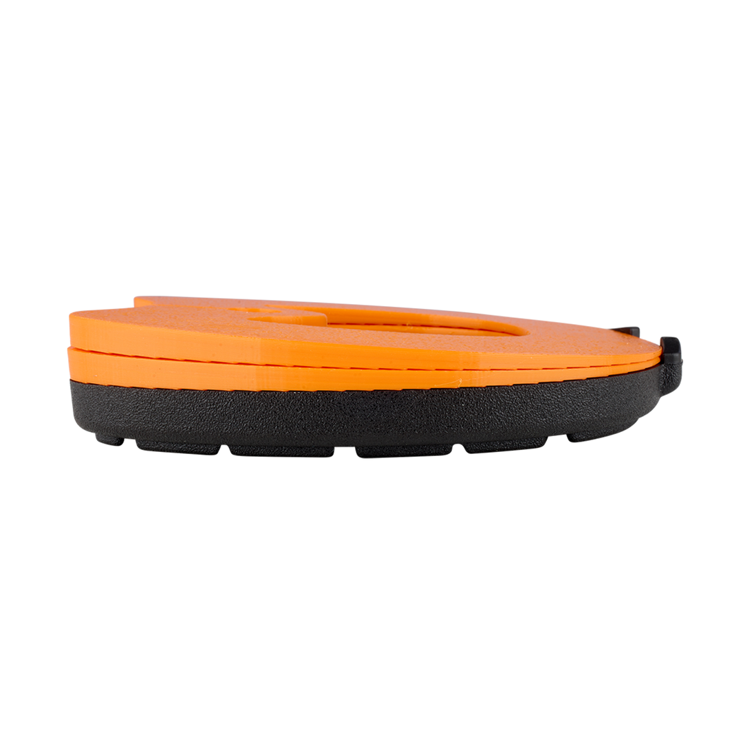 orangener Keil mit Trägerplatte von der Seite
